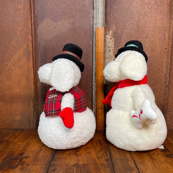 Vintage 2000/2001 PetSmart Dog Christmas Holiday SnowPuppy Snowman Plush- 2! - Picture 2 of 11